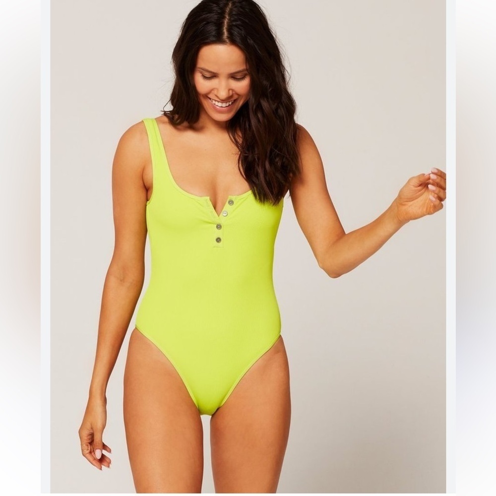 L*Space float on ribbed henley one piece swimsuit